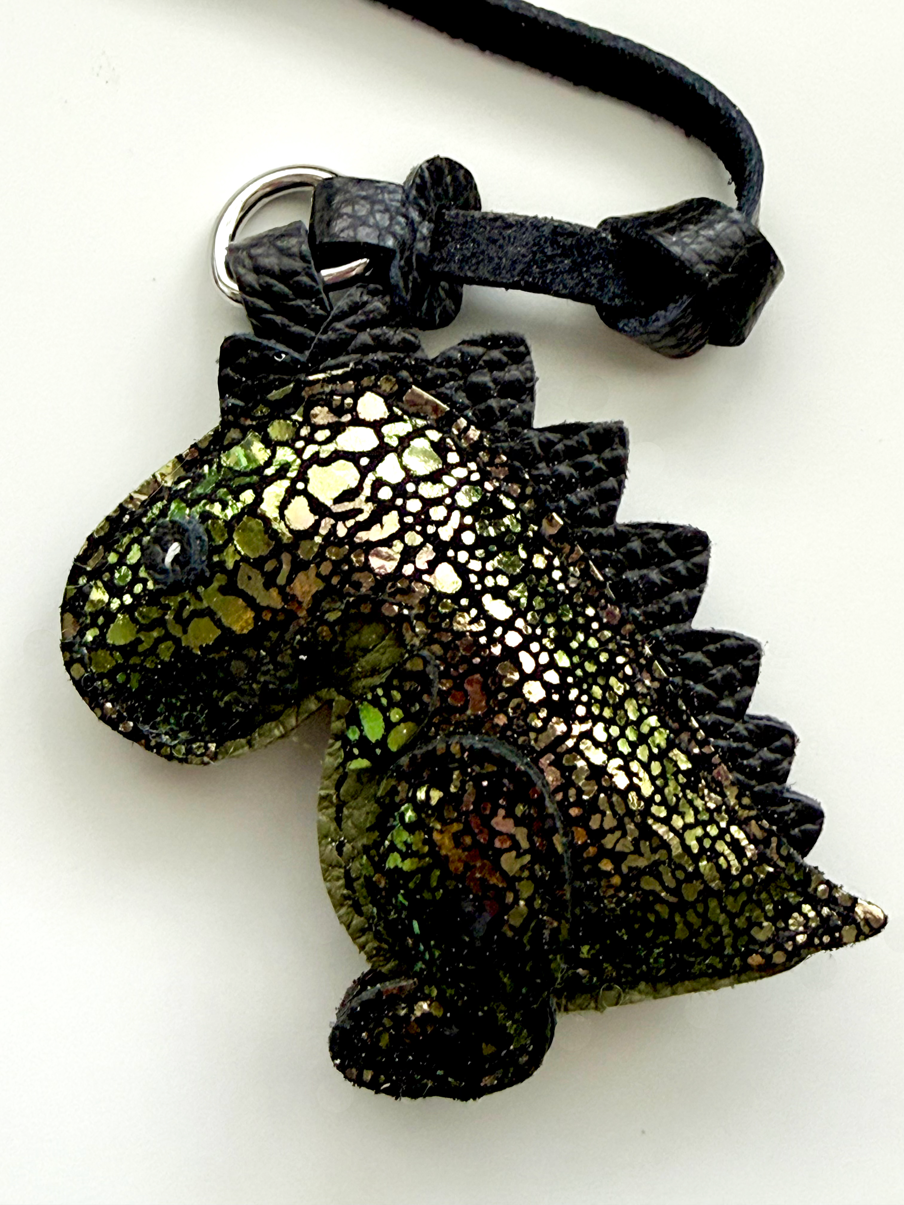 EXCLUSIVE Color! Mossbite Rexling Dinosaur Genuine Leather Charm, Handmade Bag Purse Backpack Key Chain