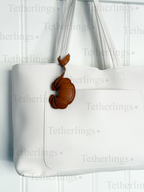 Croissant Handmade Vegan Leather Bag Charm