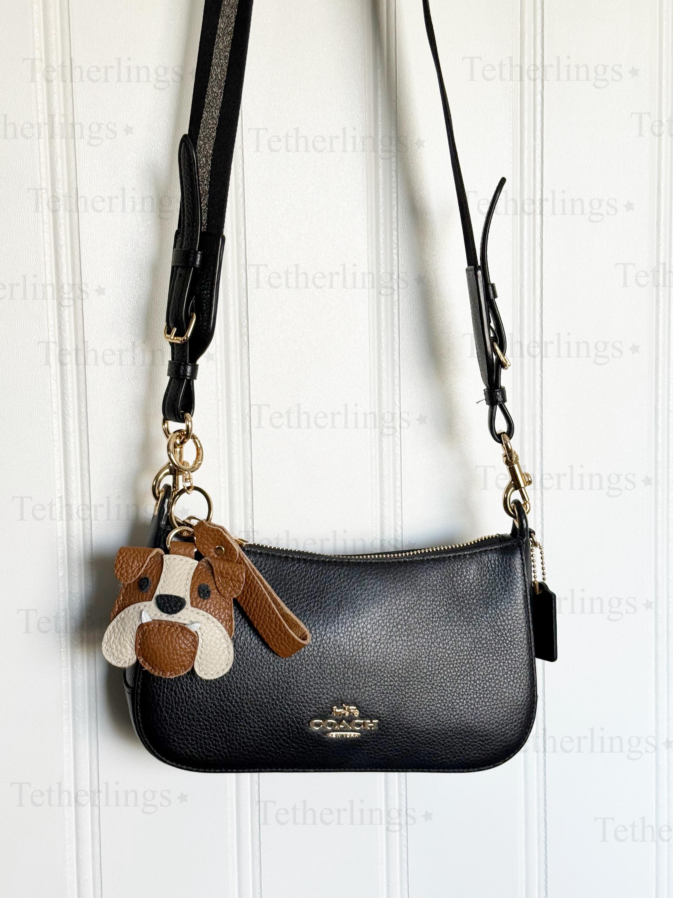 SHIPS QUICK From The US! Bruno the Bulldog Puppy Genuine Leather Charm, Handmade Bag Purse Backpack Key Chain __etsy:7818971849