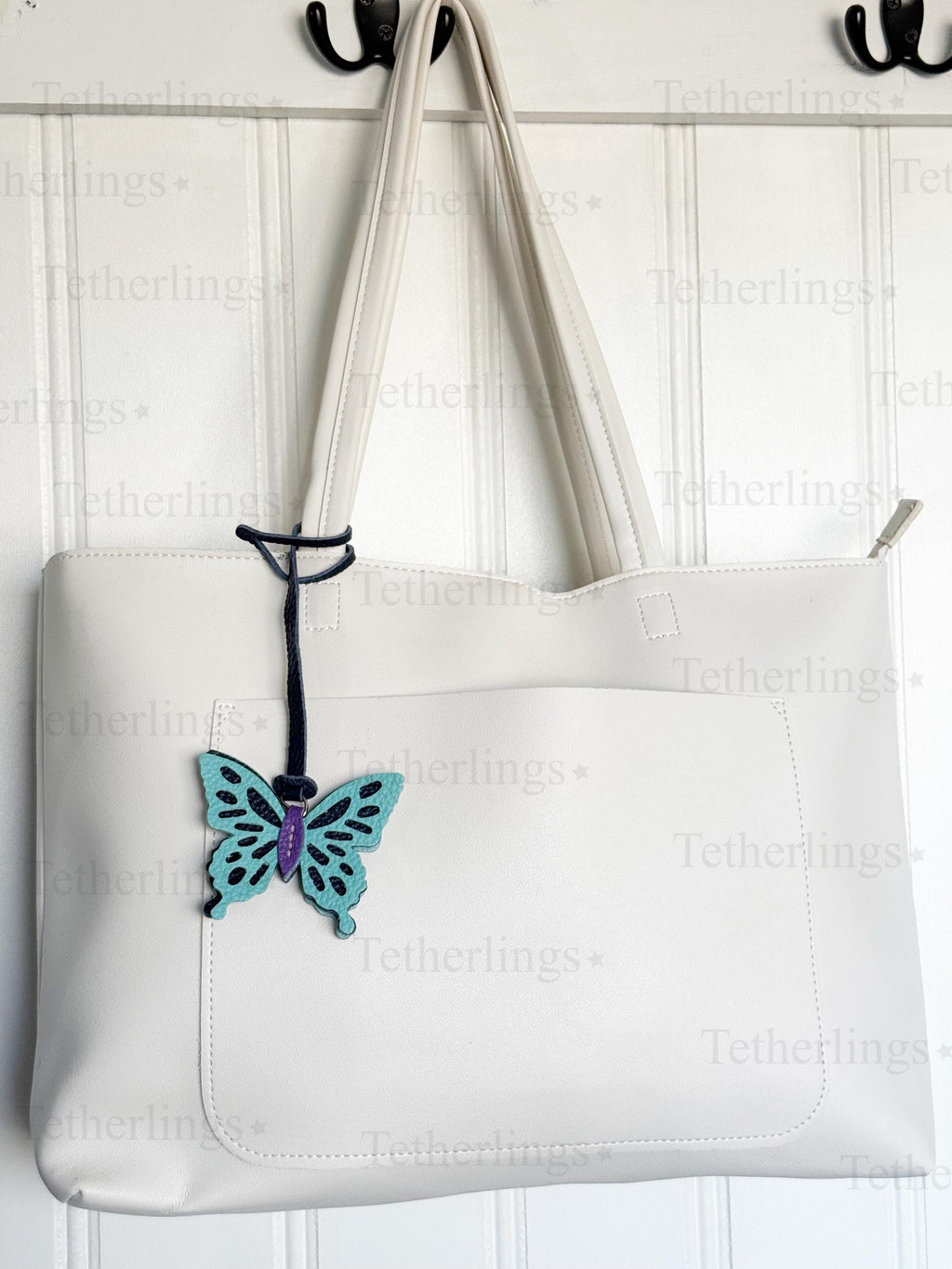 SHIPS QUICK From The US! Cute Butterfly Genuine Leather Charm, Handmade Bag Purse Backpack Key Chain __etsy:7818883533