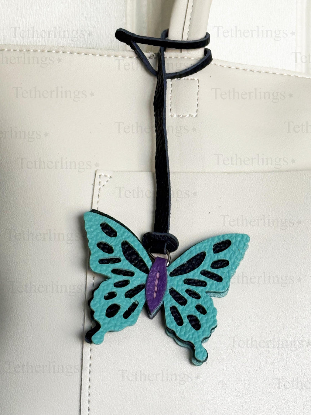 SHIPS QUICK From The US! Cute Butterfly Genuine Leather Charm, Handmade Bag Purse Backpack Key Chain __etsy:7818883573