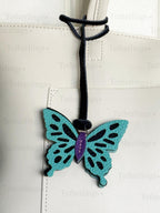 SHIPS QUICK From The US! Cute Butterfly Genuine Leather Charm, Handmade Bag Purse Backpack Key Chain __etsy:7818883573
