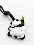 SHIPS QUICK From The US! Cute Panda with wings Reaching for Moon Genuine Leather Charm, Handmade Bag Charm, Leather Handbag Purse Key Chain __etsy:7183423314