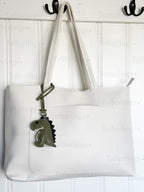 SHIPS QUICK From The US! Dino Genuine Leather Charm, Handmade Bag Purse Backpack Key Chain __etsy:7772894330