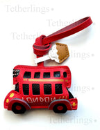 SHIPS QUICK From The US! Double Decker Bus Vegan Leather bag Charm, Handmade London Bag Charm, Leather Handbag Purse Key Chain Travel Europe __etsy:7168336103