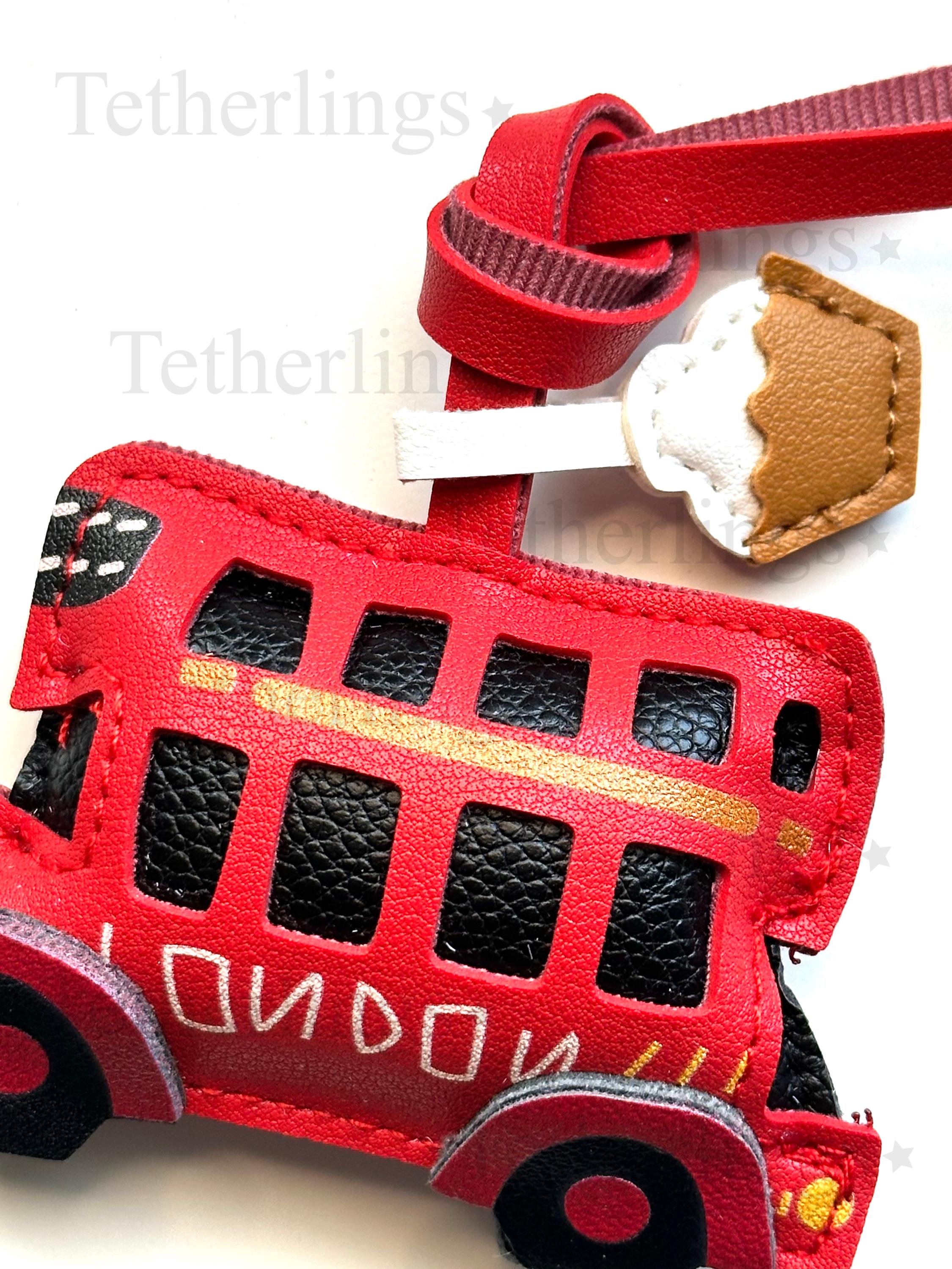 SHIPS QUICK From The US! Double Decker Bus Vegan Leather bag Charm, Handmade London Bag Charm, Leather Handbag Purse Key Chain Travel Europe __etsy:7168336241