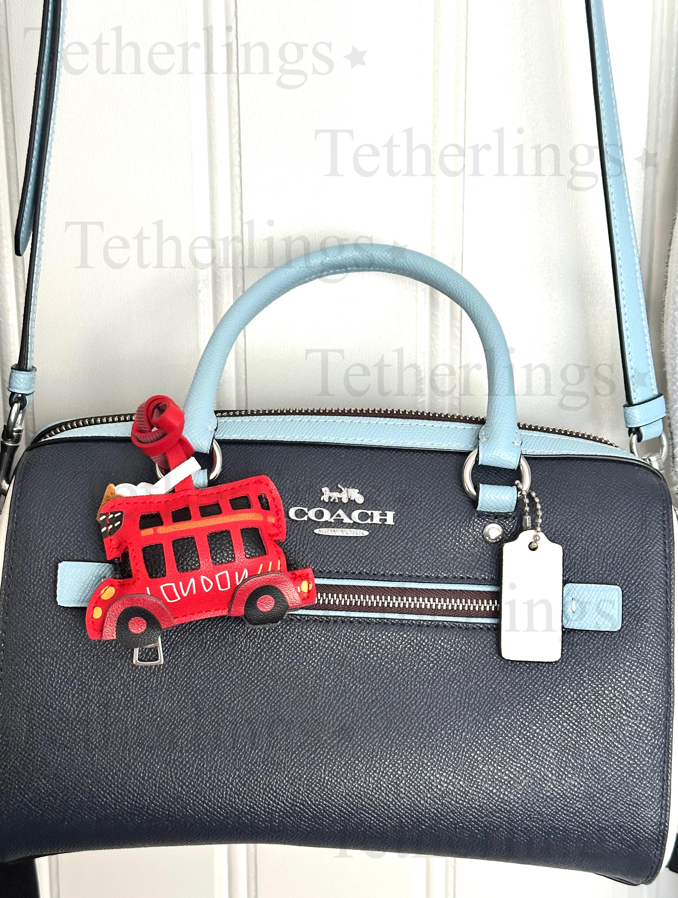 SHIPS QUICK From The US! Double Decker Bus Vegan Leather bag Charm, Handmade London Bag Charm, Leather Handbag Purse Key Chain Travel Europe __etsy:7120370844