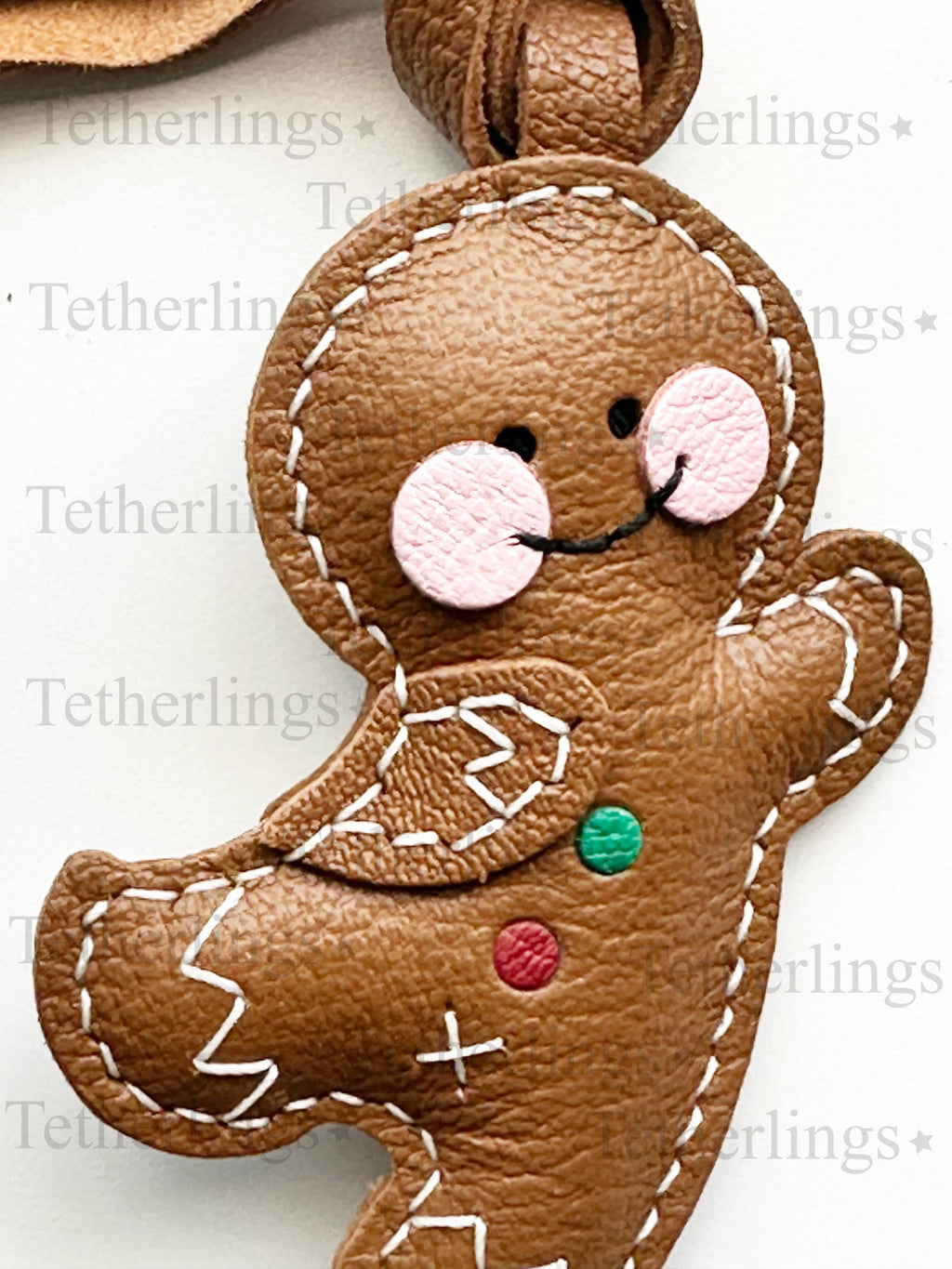 SHIPS QUICK From The US! Gingerbread Man Christmas Cookie Genuine Leather Charm, Handmade Bag Charm, Leather Handbag Purse Key Chain __etsy:7183508080