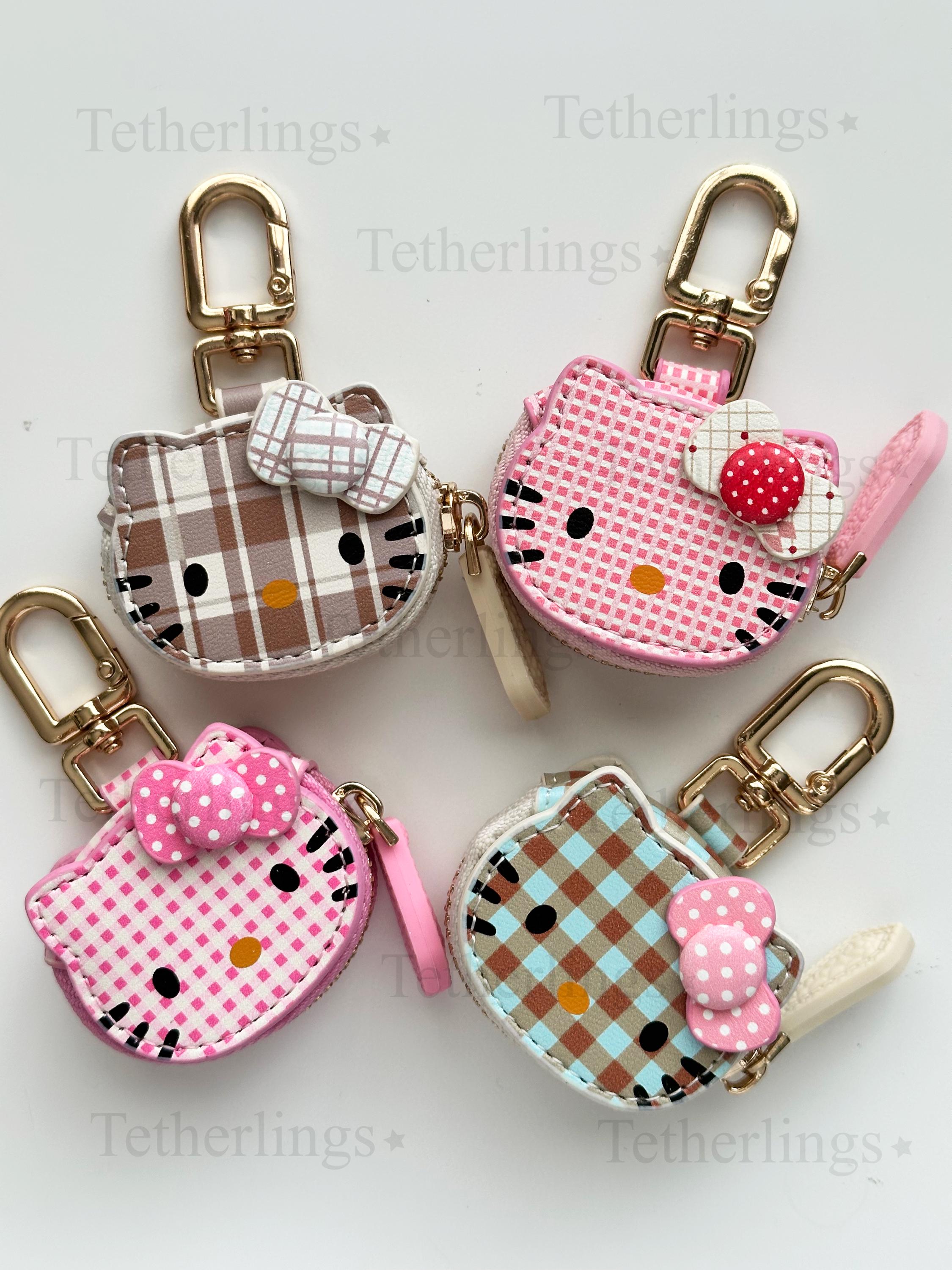 SHIPS QUICK From The US! Kitty Head Vegan Leather zipper Charm, Backpack Bag Charm, Handbag Purse Key Chain Airtag holder Headphone Earbuds __etsy:7358218532