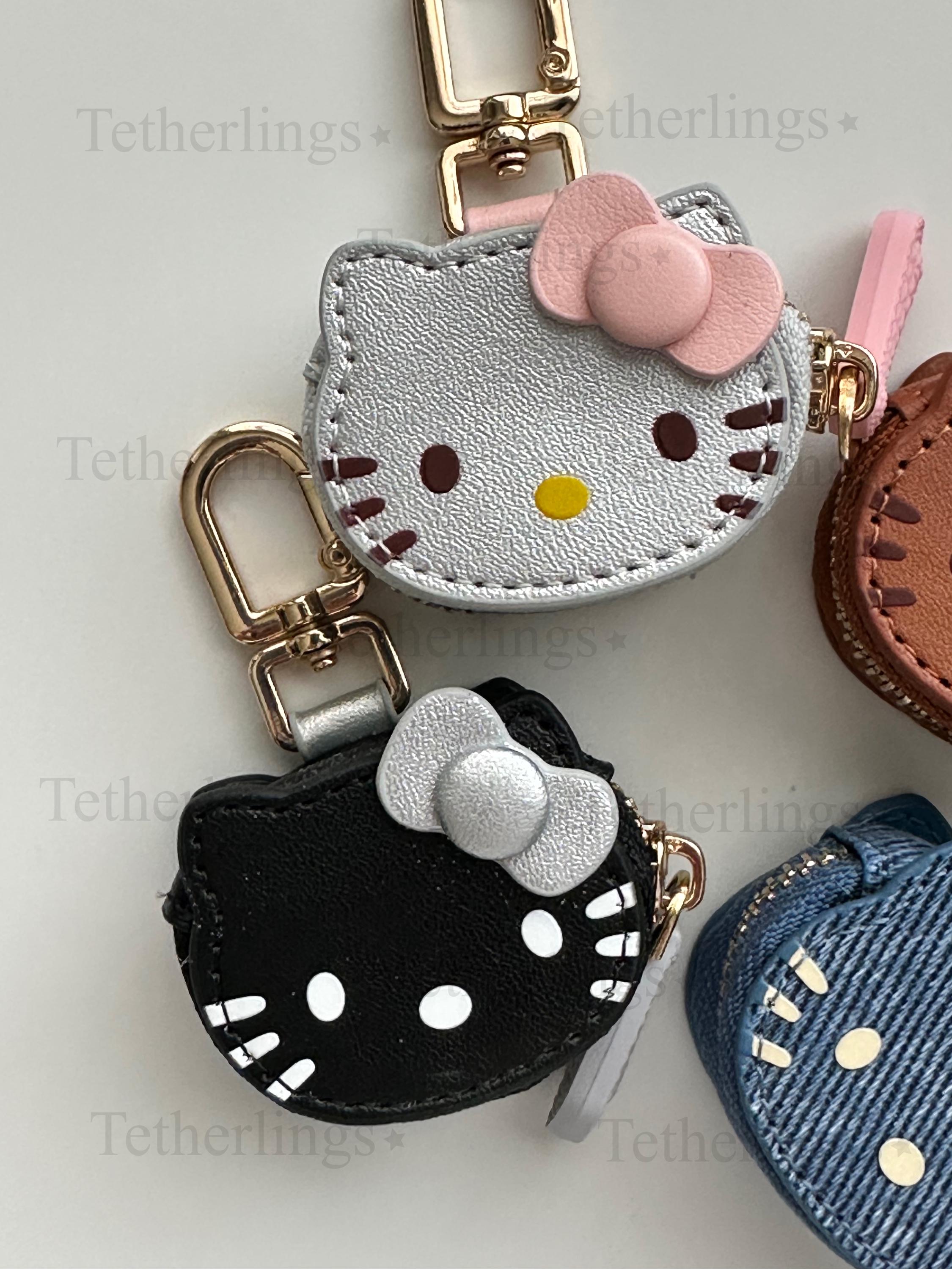 SHIPS QUICK From The US! Kitty Head Vegan Leather zipper Charm, Backpack Bag Charm, Handbag Purse Key Chain Airtag holder Headphone Earbuds __etsy:7406133261