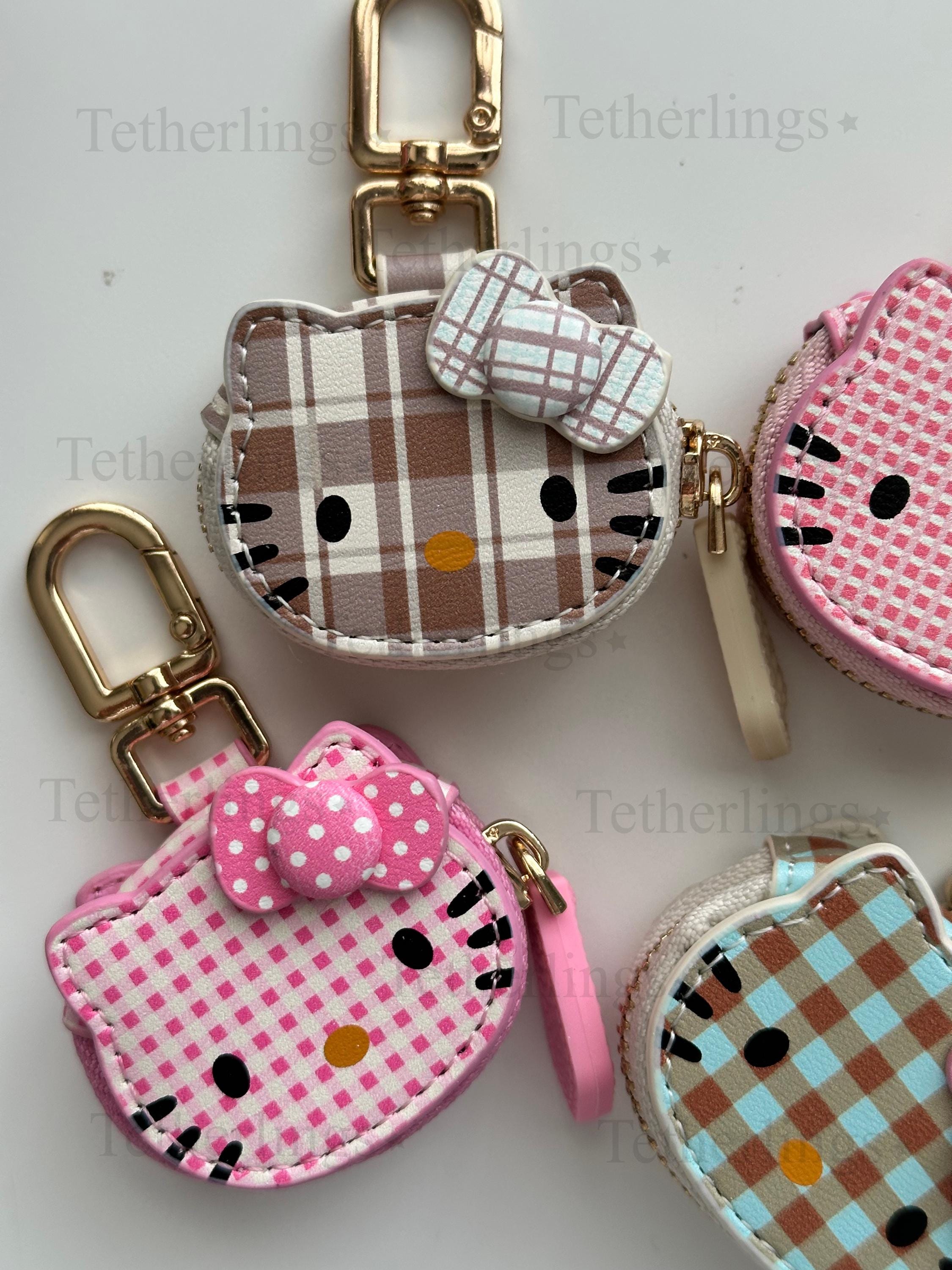 SHIPS QUICK From The US! Kitty Head Vegan Leather zipper Charm, Backpack Bag Charm, Handbag Purse Key Chain Airtag holder Headphone Earbuds __etsy:7358218592