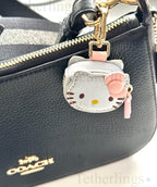 SHIPS QUICK From The US! Kitty Head Vegan Leather zipper Charm, Backpack Bag Charm, Handbag Purse Key Chain Airtag holder Headphone Earbuds __etsy:7171222523