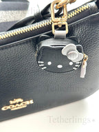 SHIPS QUICK From The US! Kitty Head Vegan Leather zipper Charm, Backpack Bag Charm, Handbag Purse Key Chain Airtag holder Headphone Earbuds __etsy:7171222521