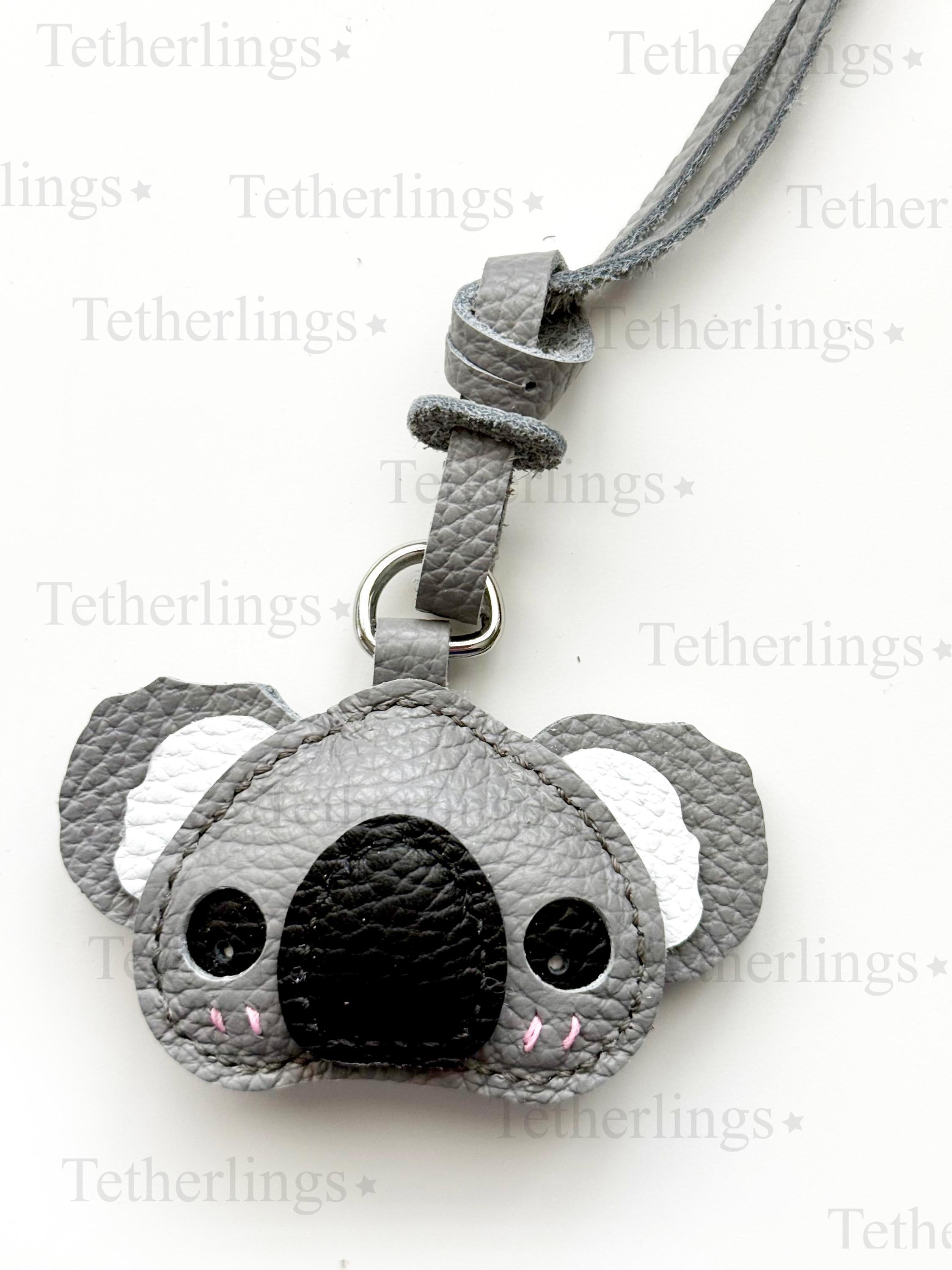 SHIPS QUICK From The US! Koala Bear Genuine Leather Charm, Handmade Bag Purse Backpack Key Chain __etsy:7820805993