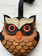 SHIPS QUICK From The US! Owl Forest Animal Fall Genuine Leather bag Charm, Handmade Bag Charm, Leather Handbag Purse Key Chain __etsy:7183386236