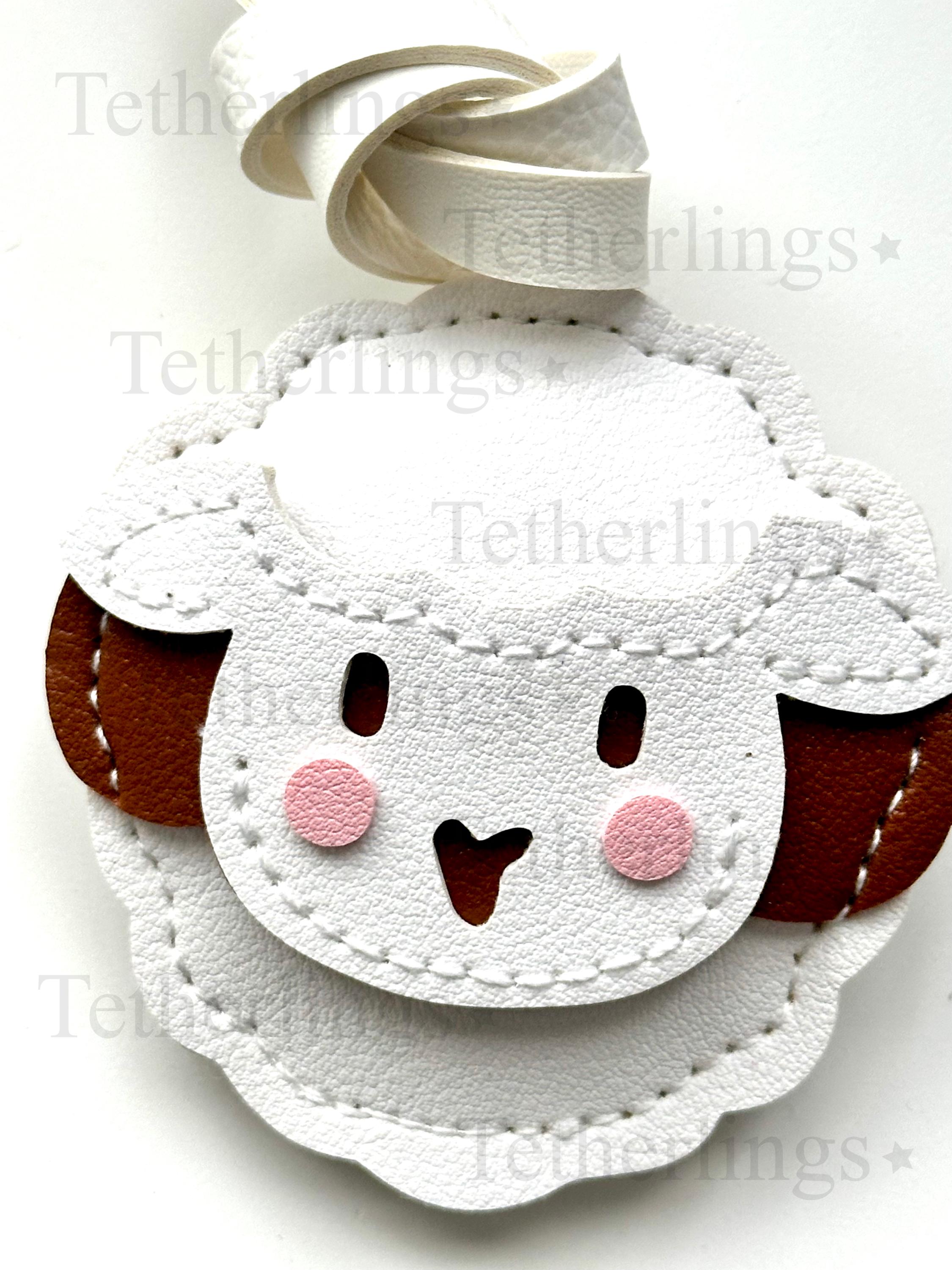 SHIPS QUICK From The US! Sheep Lamb Vegan Leather bag Charm, Handmade Animal Bag Charm, Leather Handbag Purse Key Chain, Farm Cute Charm __etsy:7120322046