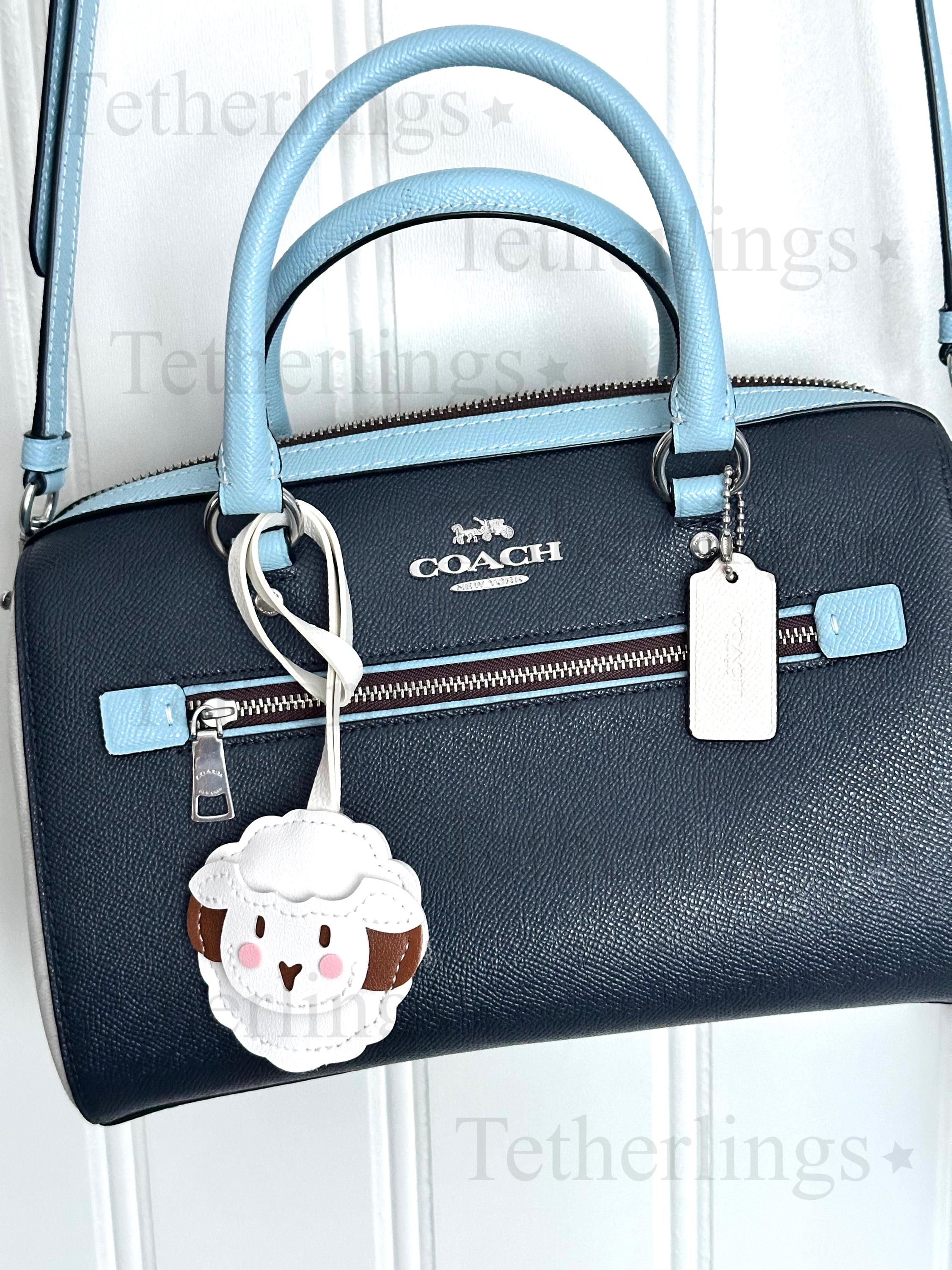 SHIPS QUICK From The US! Sheep Lamb Vegan Leather bag Charm, Handmade Animal Bag Charm, Leather Handbag Purse Key Chain, Farm Cute Charm __etsy:7168287235