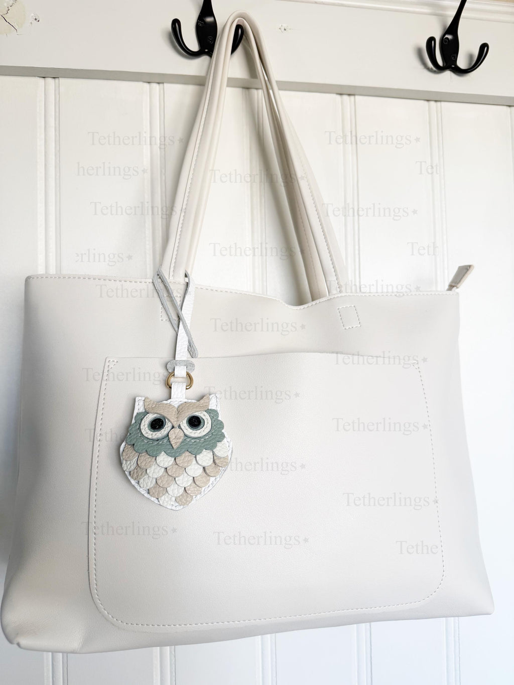 SHIPS QUICK From The US! Snow Owl Genuine Leather Charm, Handmade Bag Purse Backpack Key Chain __etsy:7770868274