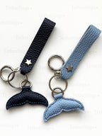 SHIPS QUICK From The US! Whale Tail and Wrist Strap Genuine Leather Charm, Handmade Bag Purse Backpack Key Chain __etsy:7772921640