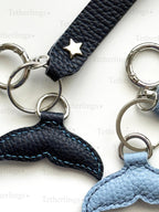 SHIPS QUICK From The US! Whale Tail and Wrist Strap Genuine Leather Charm, Handmade Bag Purse Backpack Key Chain __etsy:7772921634