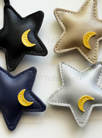 Star and Moon Vegan Leather Bag Charms