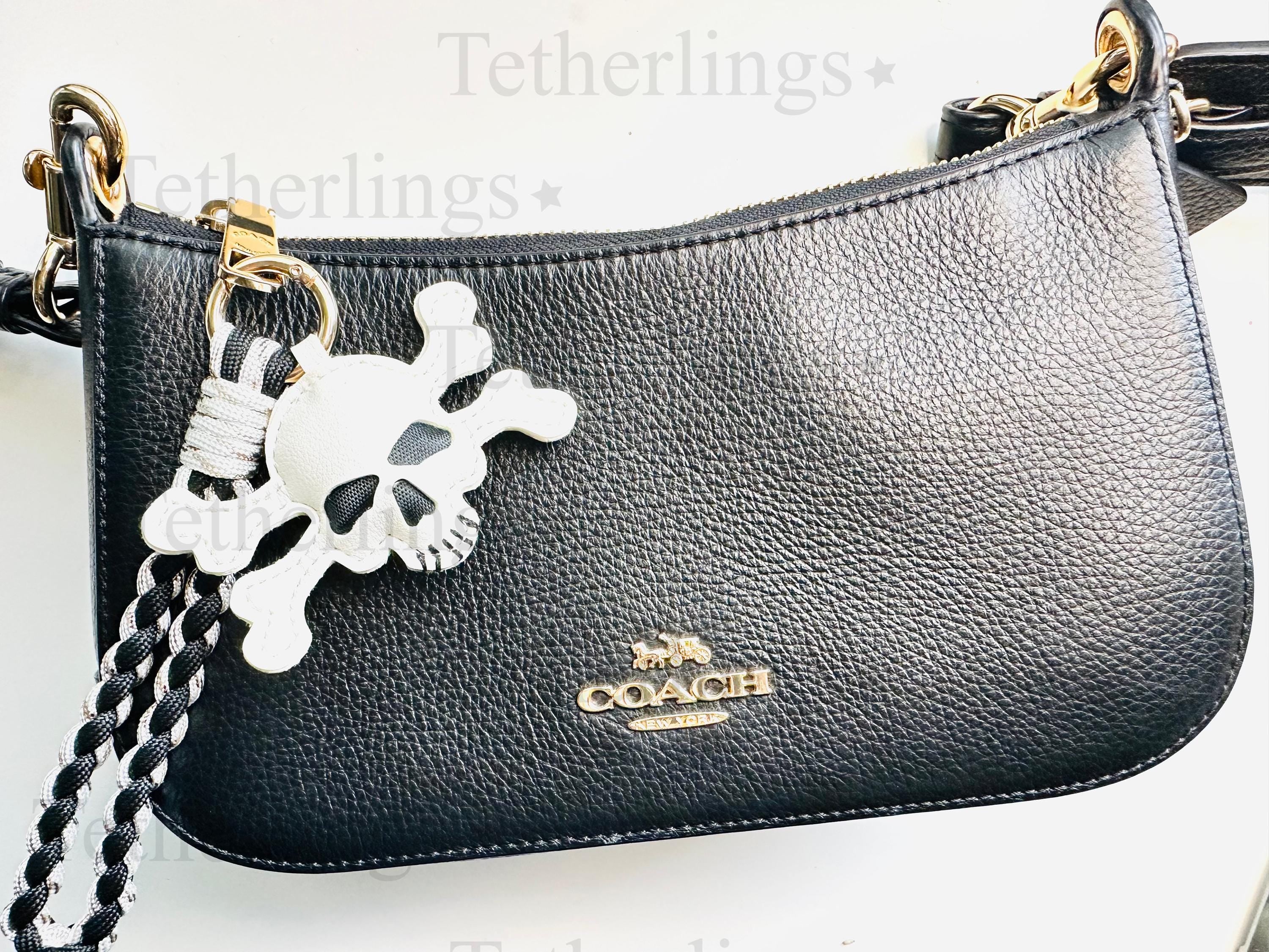 Skull Handmade Vegan Leather Bag Charm