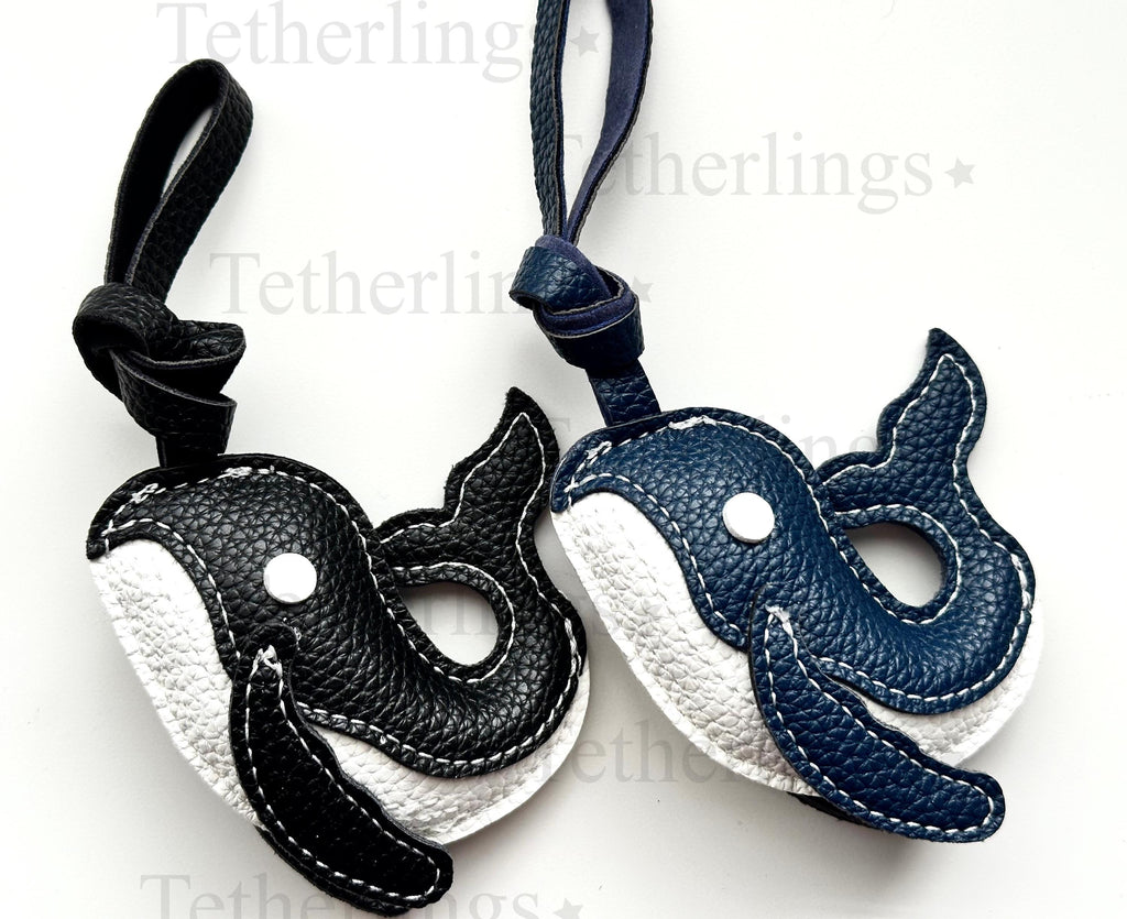 Whale Ocean Handmade Vegan Leather Bag Charm