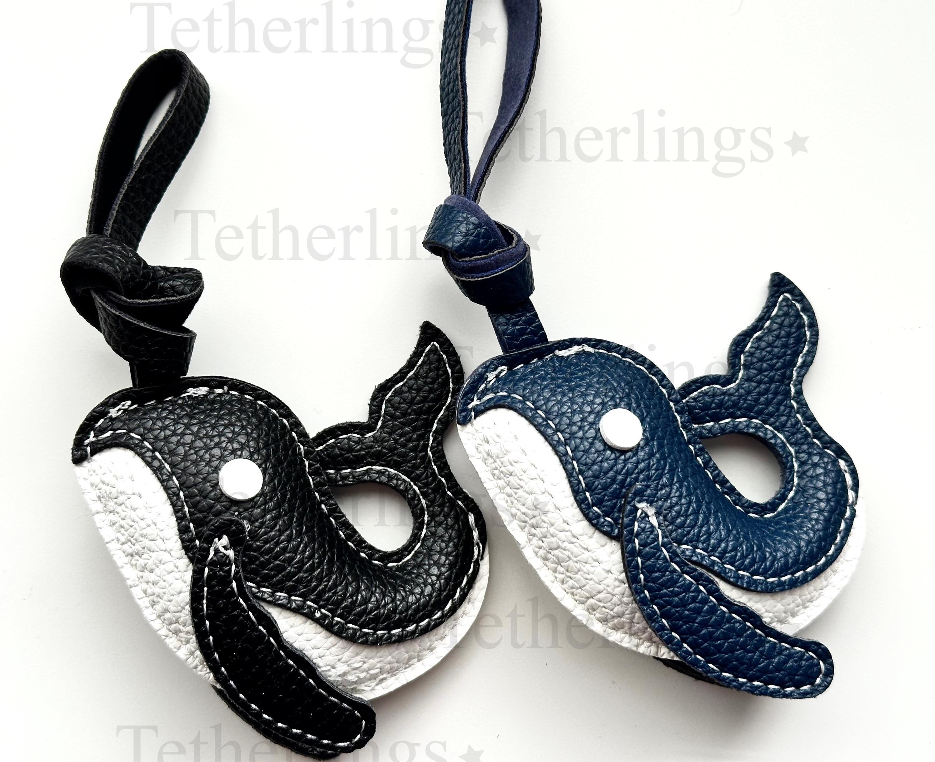 Whale Ocean Handmade Vegan Leather Bag Charm