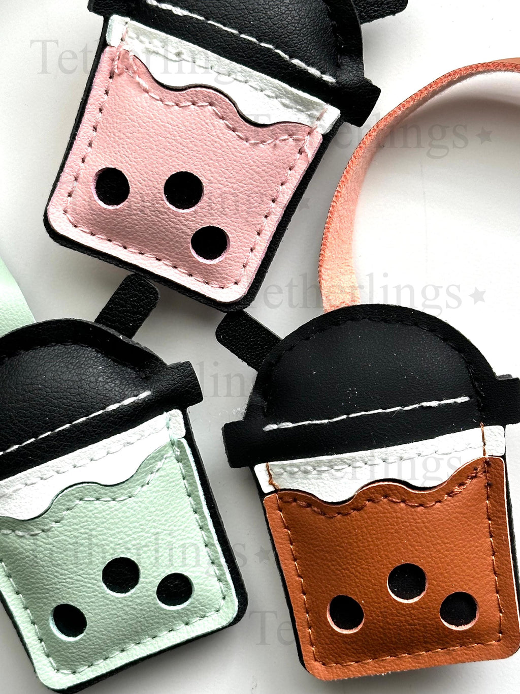 Boba Tea Bubble Vegan Leather Bag Charm