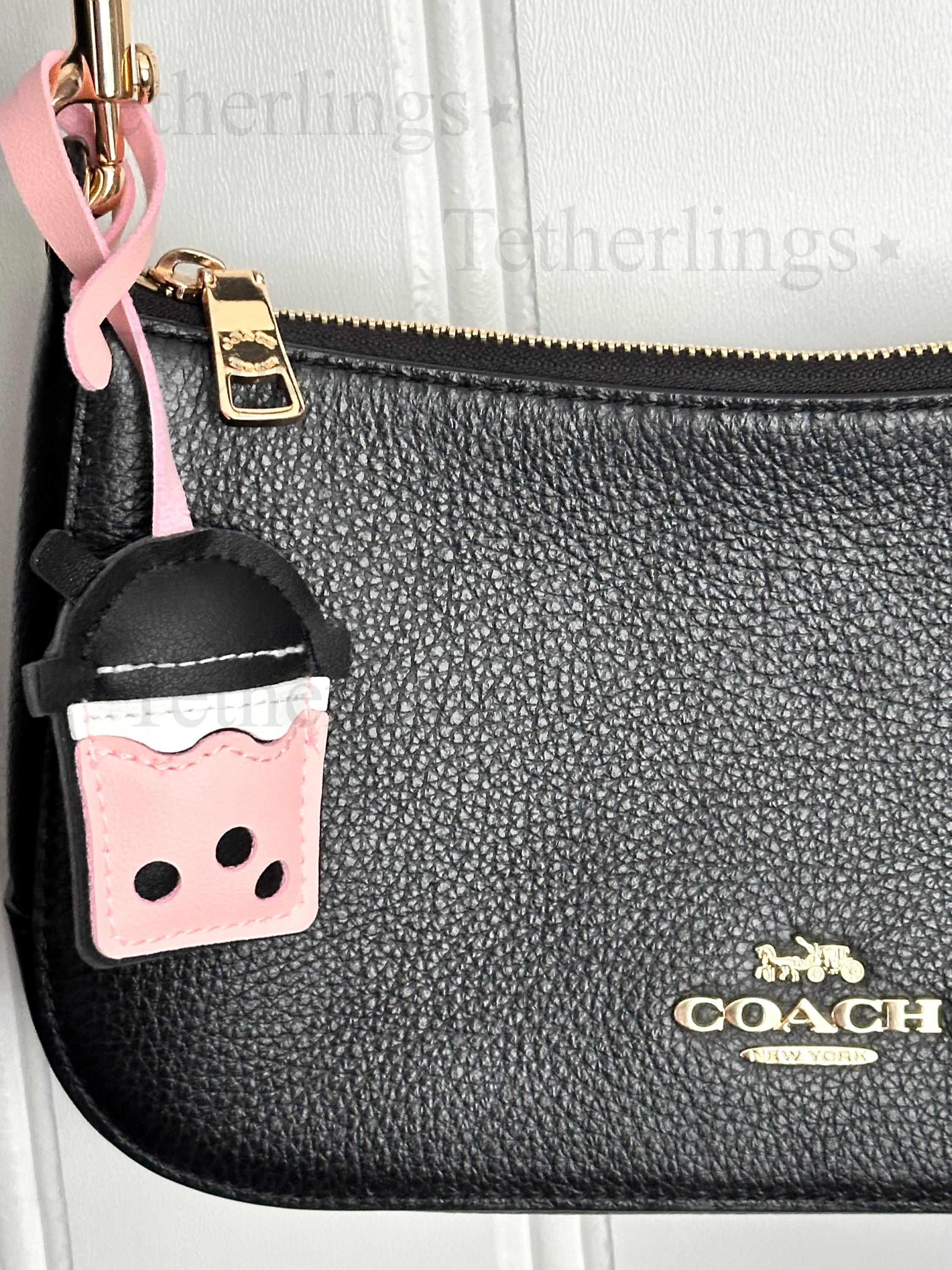 Boba Tea Bubble Vegan Leather Bag Charm