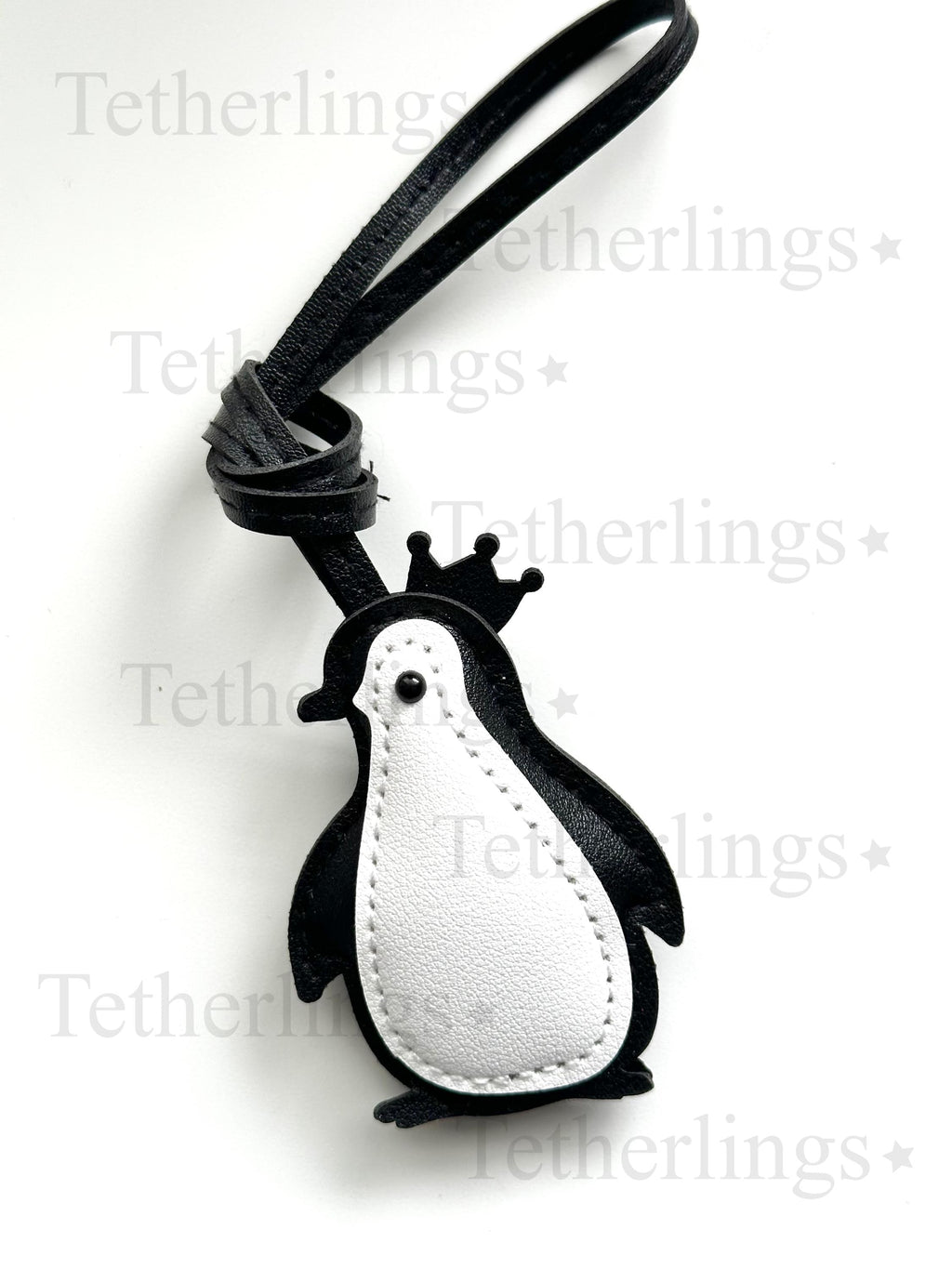 King Penguin Handmade Vegan Leather Bag Charm