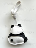 Panda Vegan Leather bag Charm, Handmade Animal Bag Charm, Leather Handbag Purse Key Chain, Cute Keychain