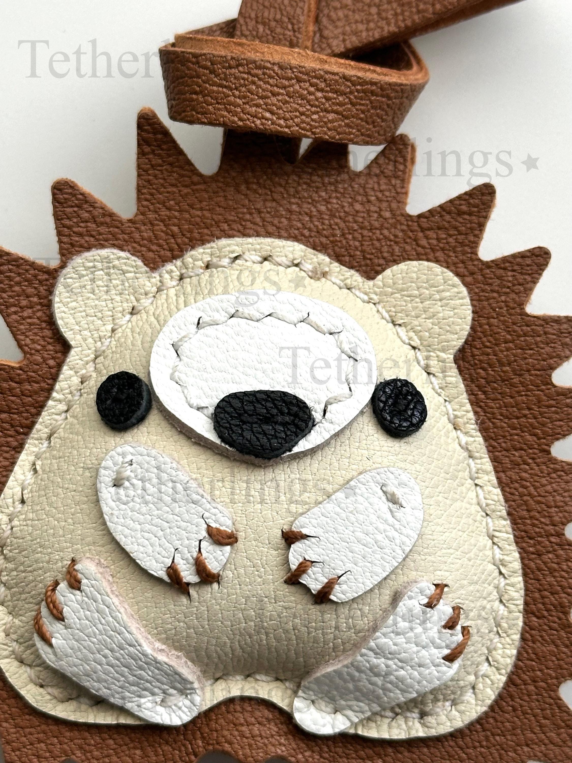 Hedgehog Genuine Leather Handmade Bag Charm