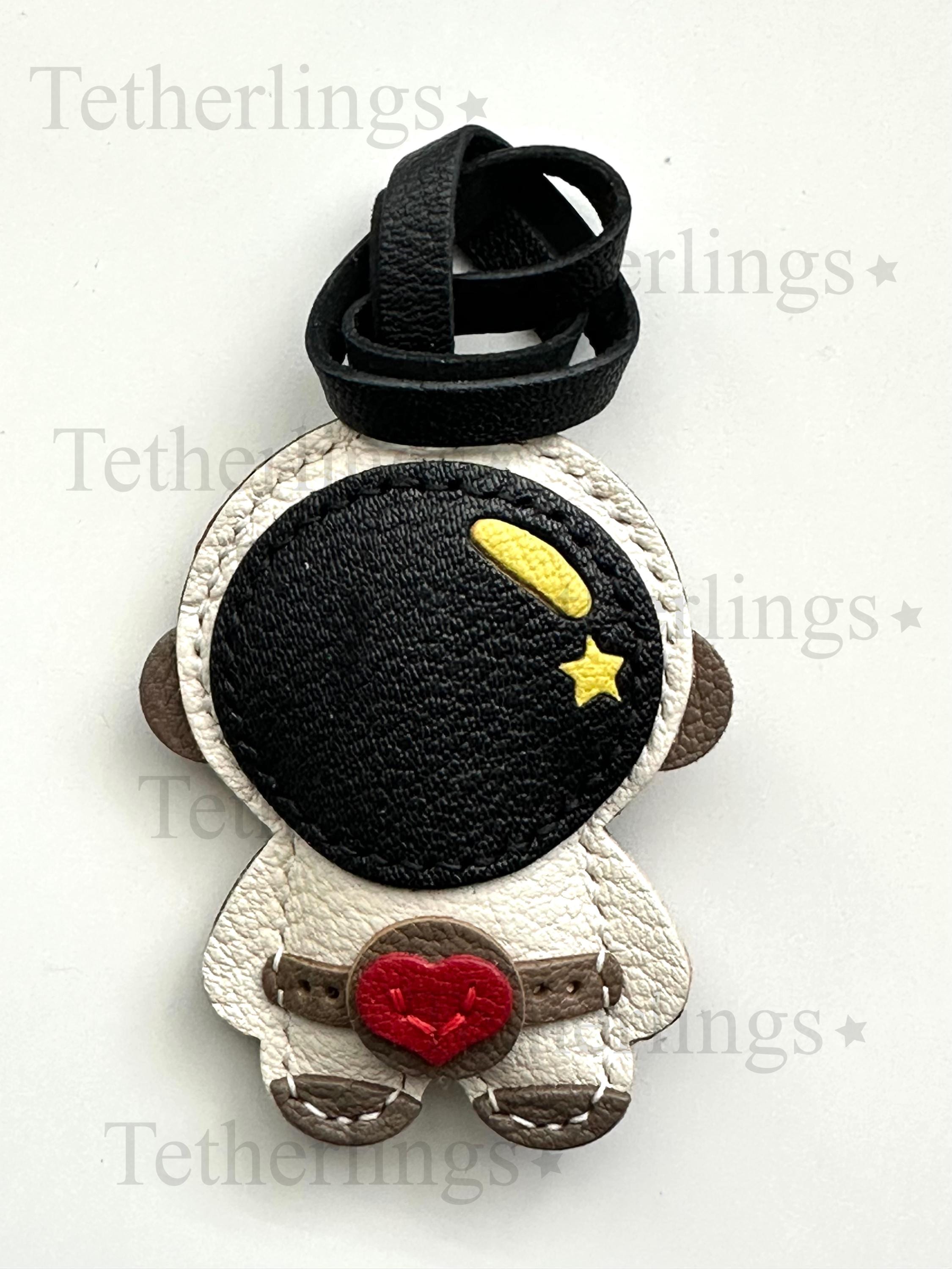 Cute Space Astronaut Handmade Genuine Leather Bag Charm