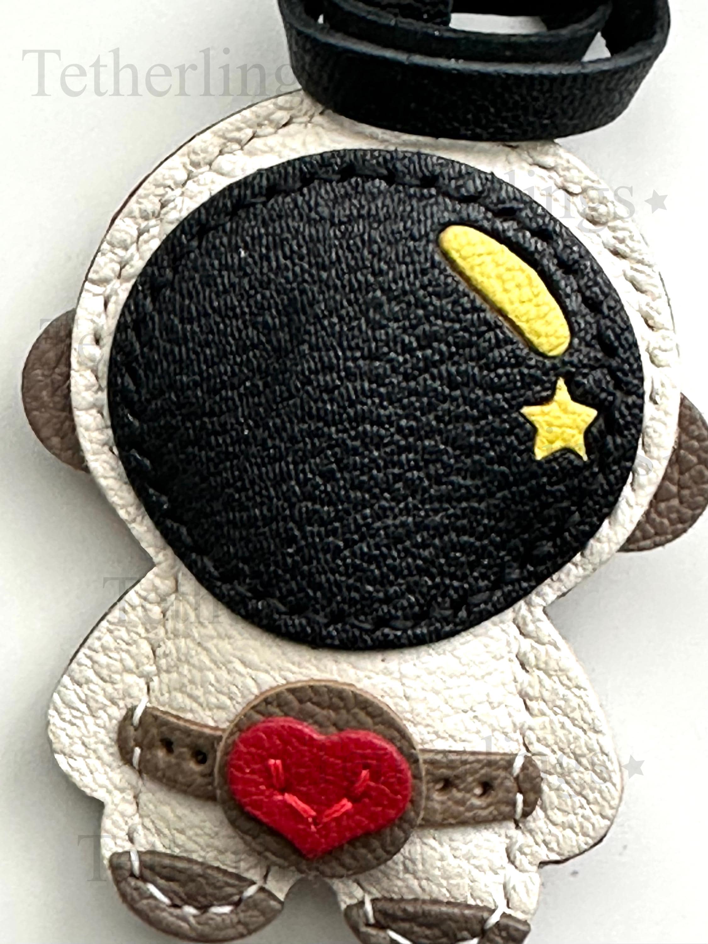 Cute Space Astronaut Handmade Genuine Leather Bag Charm