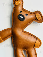 Teddy Bear Handmade Vegan Leather Bag Charm