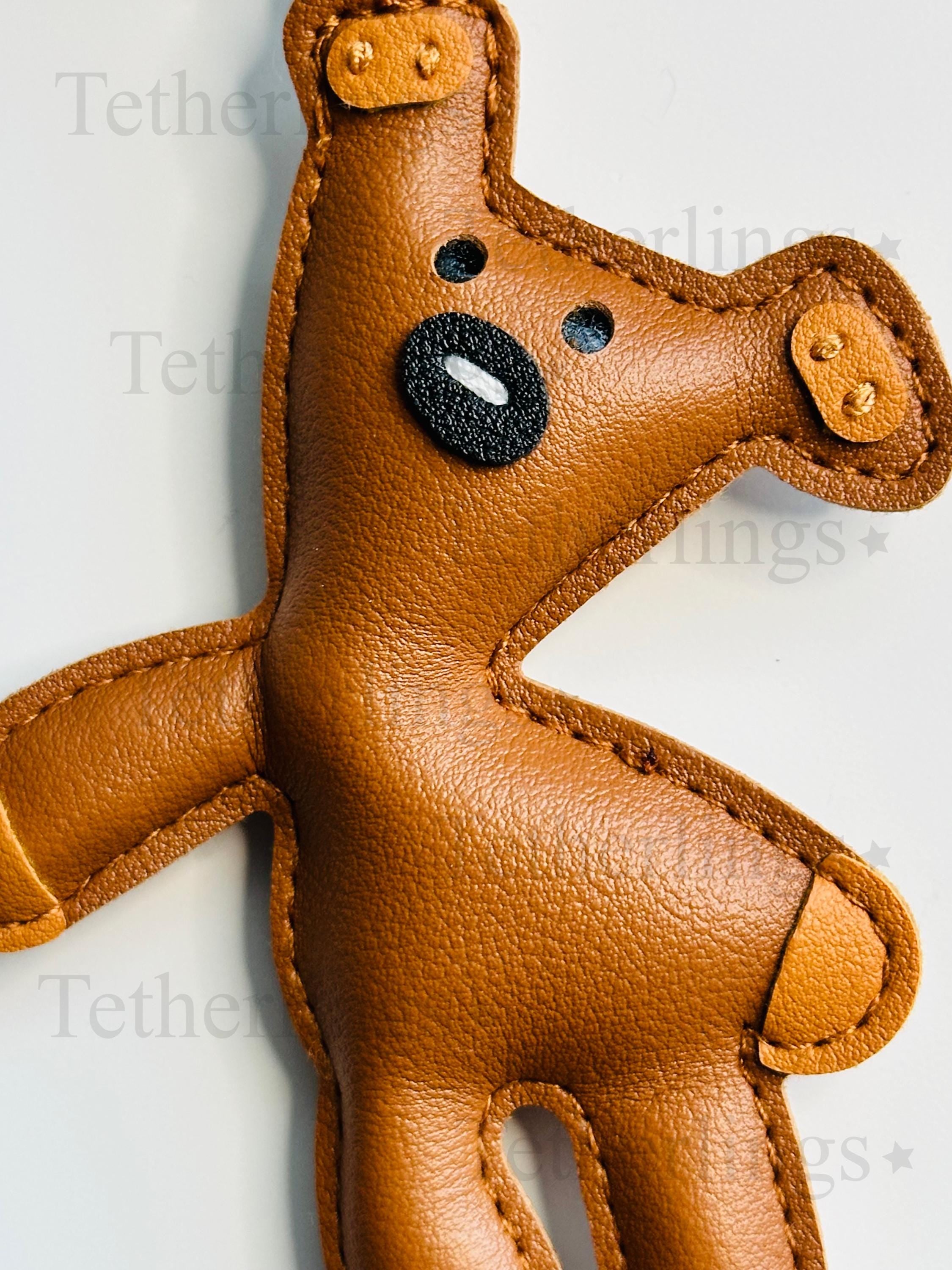 Teddy Bear Handmade Vegan Leather Bag Charm