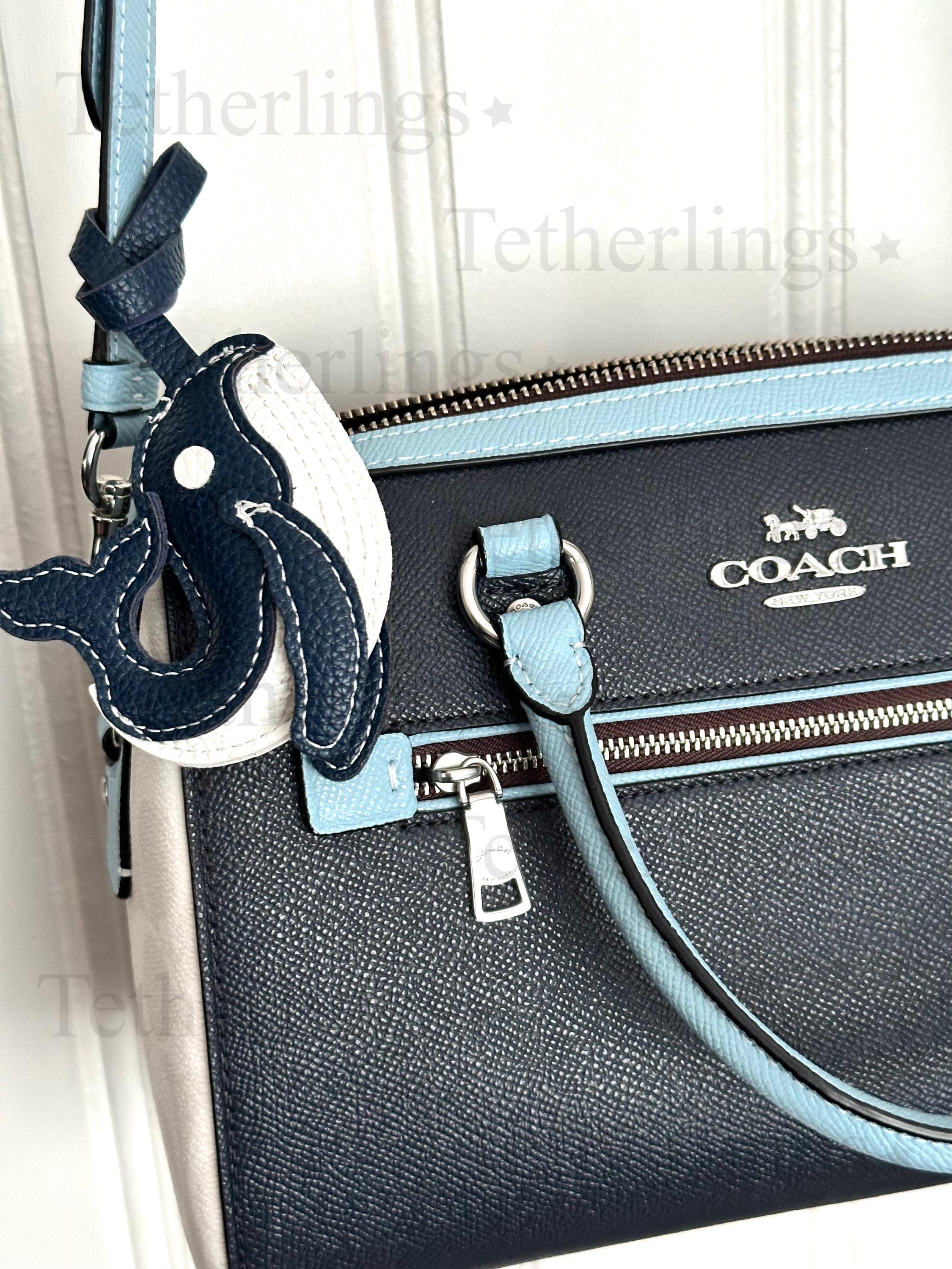 Whale Ocean Handmade Vegan Leather Bag Charm