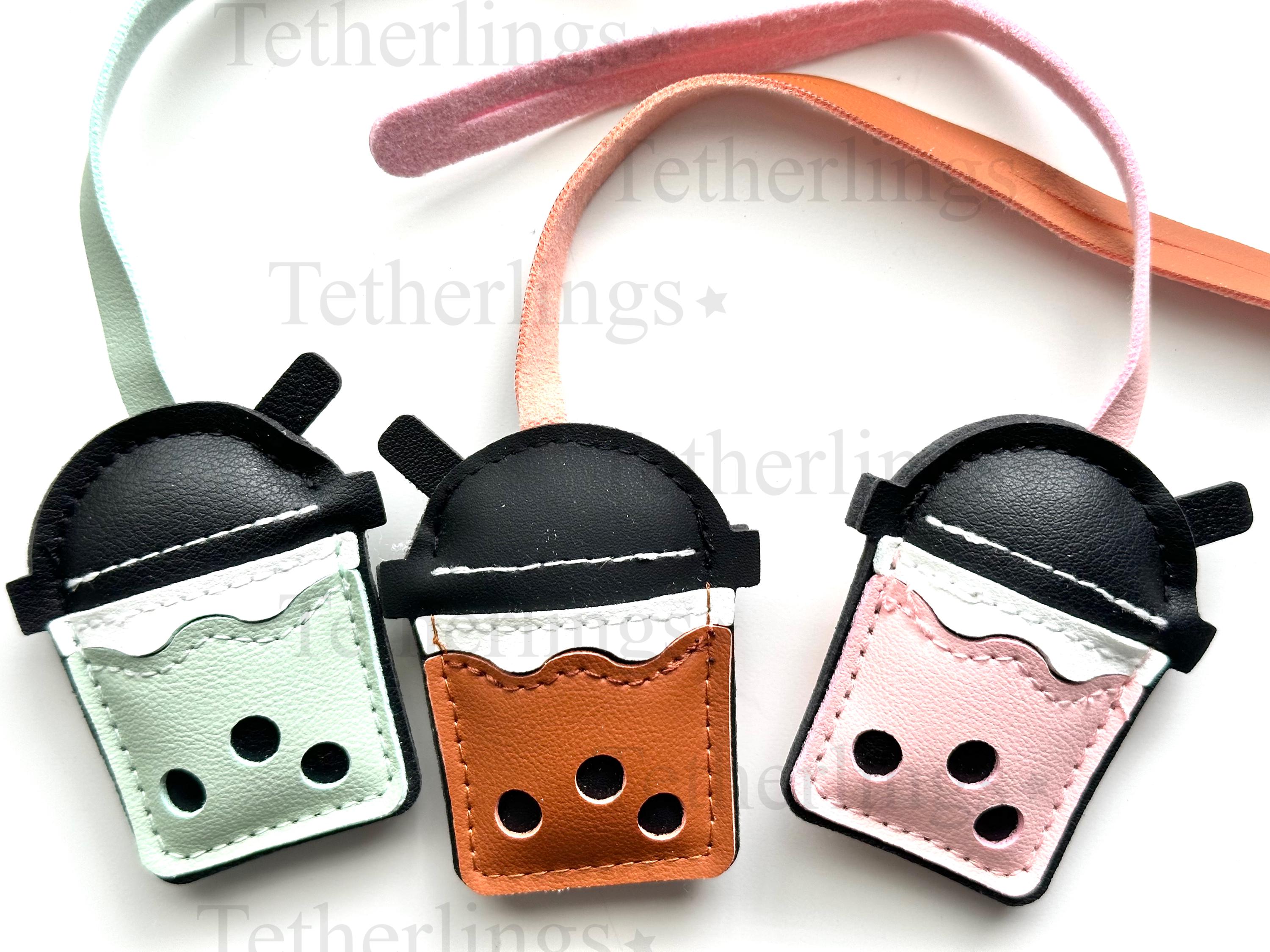 Boba Tea Bubble Vegan Leather Bag Charm