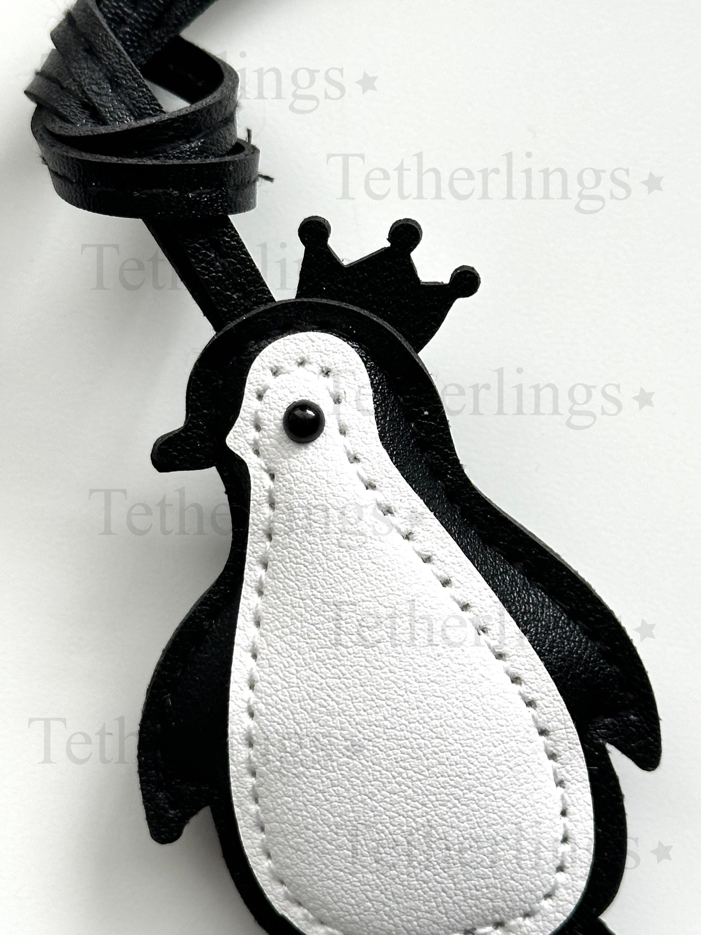 King Penguin Handmade Vegan Leather Bag Charm