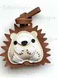 Hedgehog Genuine Leather Handmade Bag Charm