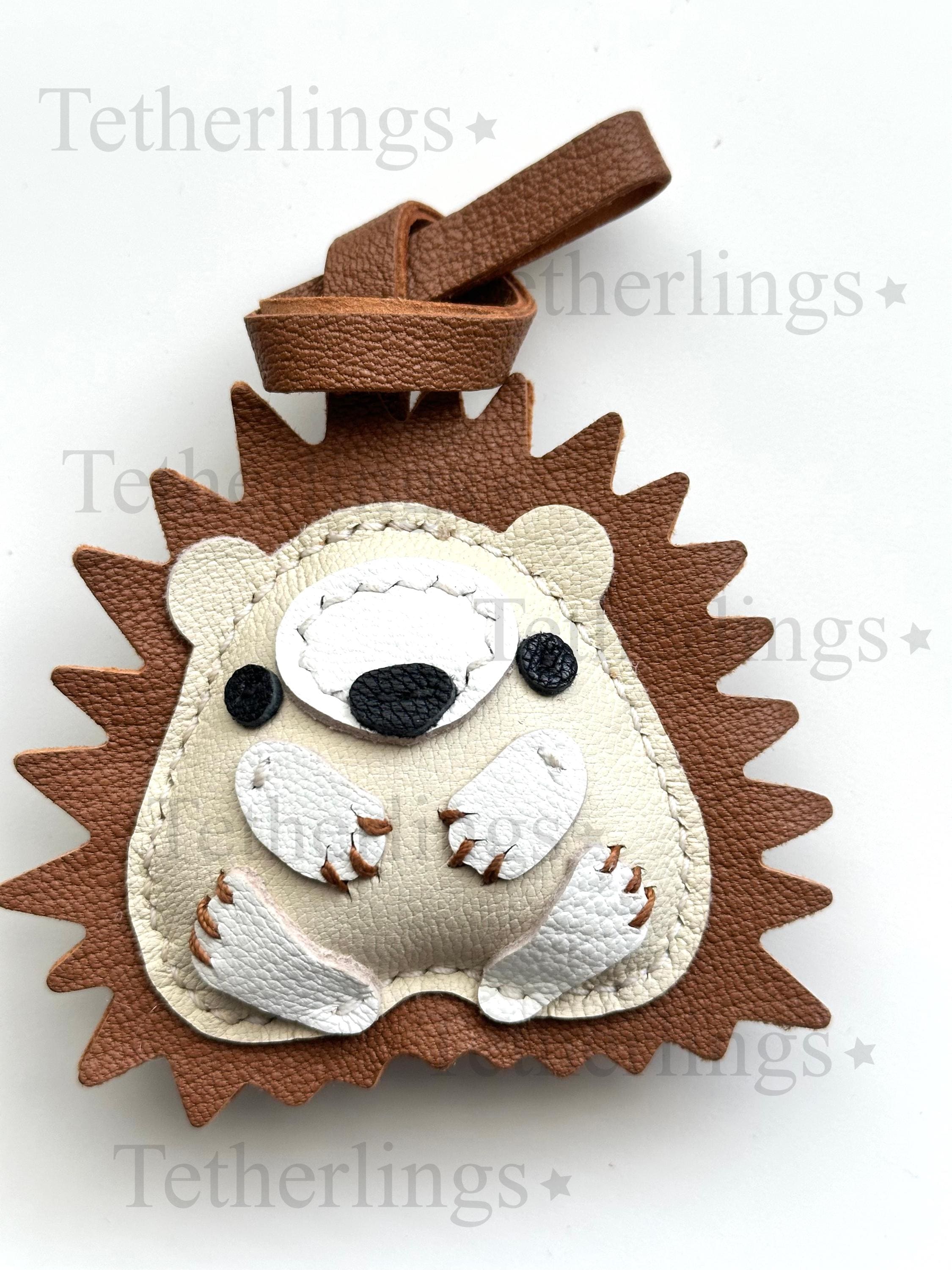 Hedgehog Genuine Leather Handmade Bag Charm