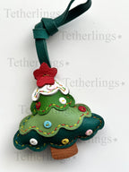 Christmas Tree Holiday Handmade Genuine Leather Bag Charm