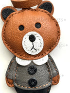 Cute Bear Handmade Genuine Leather Bag Charm
