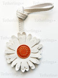 Daisy Flower Handmade Vegan Leather Bag Charm