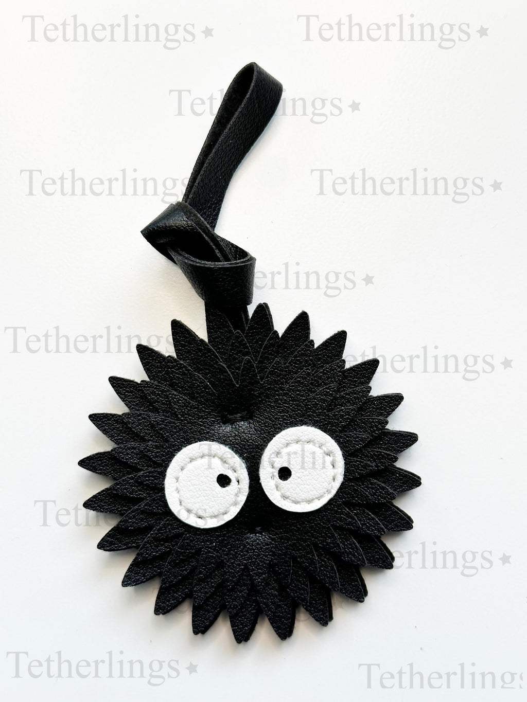 Dust Bunny Soot Sprite Vegan Leather Bag Charm