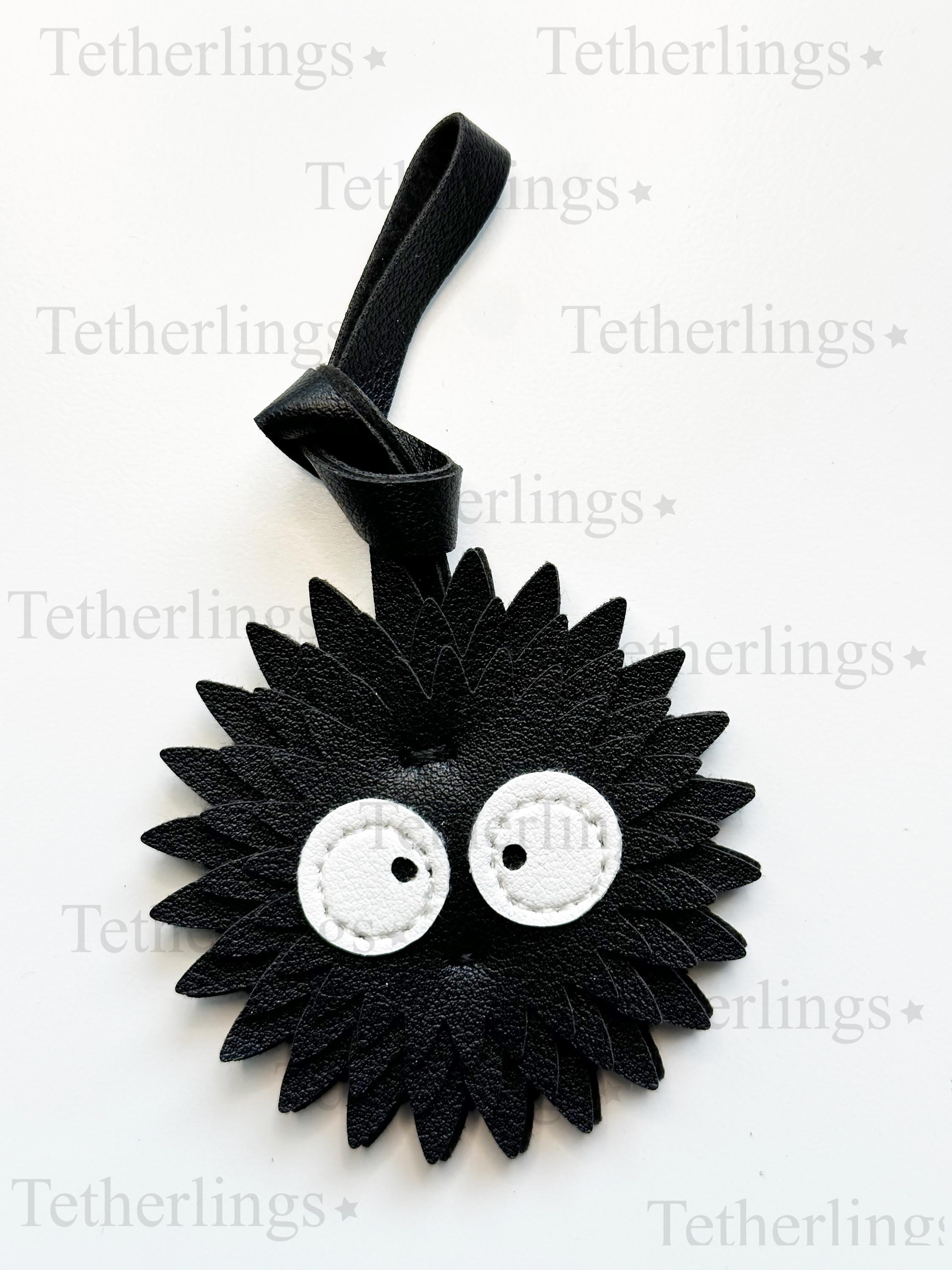 Dust Bunny Soot Sprite Vegan Leather Bag Charm