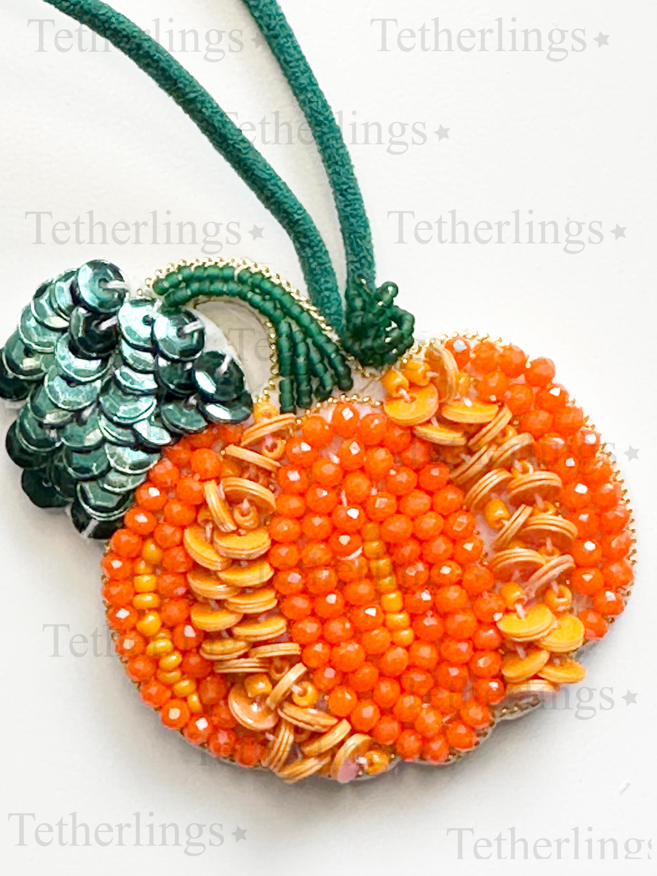 Pumpkin Handmade Beaded Bag Charm