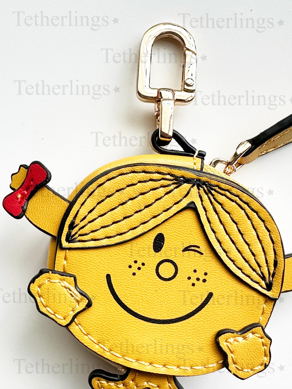 Little Miss Sunshine Girl Leather zipper Bag Charm