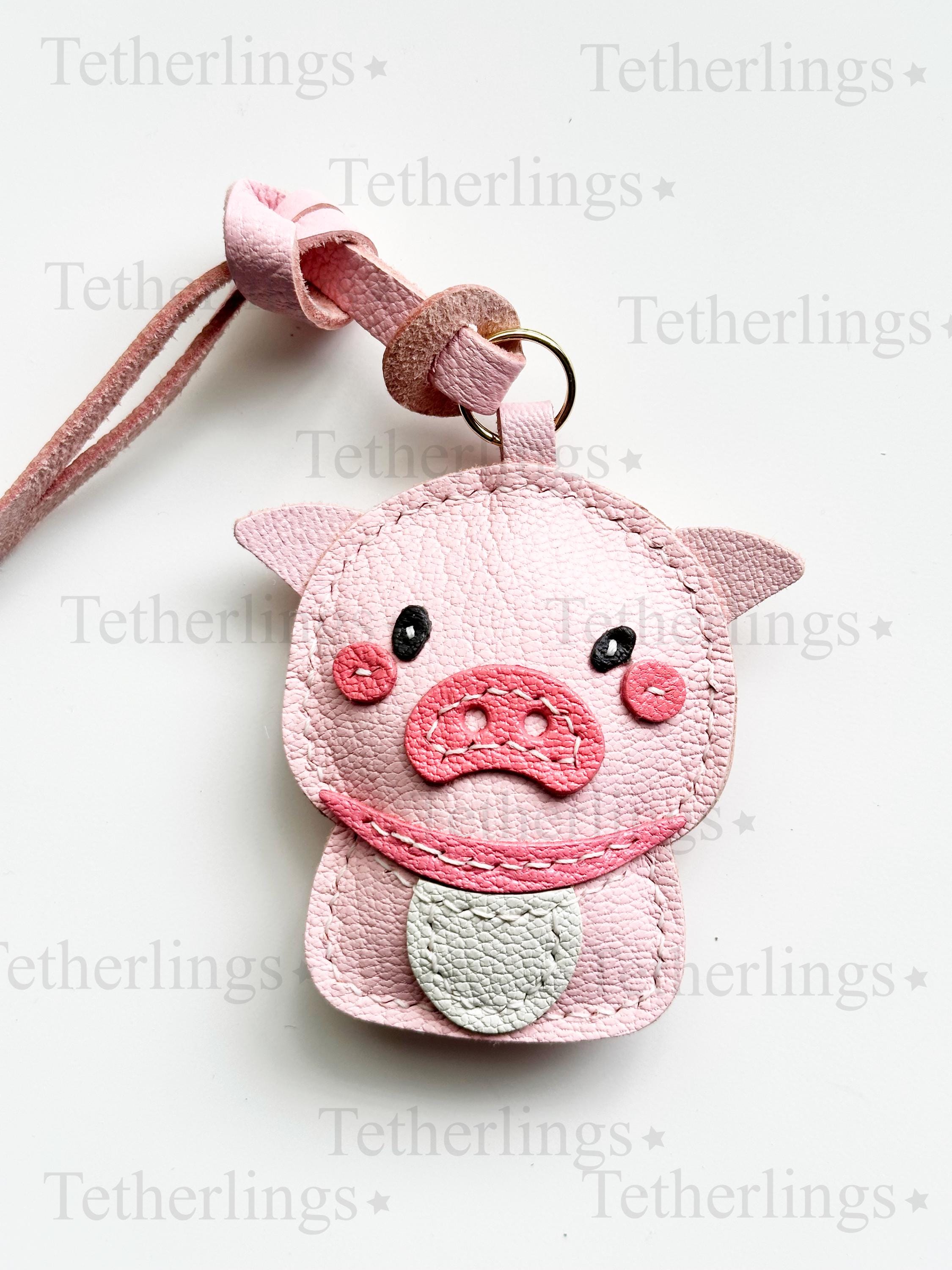Piggies Piglet Pig Cute Handmade Genuine Leather Charm